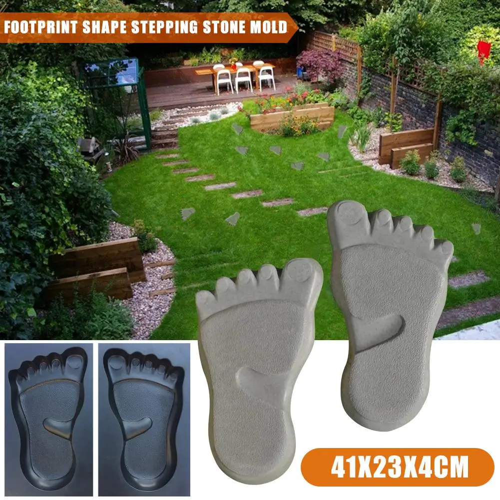 

1 Pair Footprint Shape Stepping Stone Mold Paving Floor Mould Floor Tile ABS Floor Mould for Lawns Parks Gardens Beaches Path