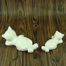 Фарфоровые статуэтки для солнечных ванн, статуэтки для кошек, декоративная керамика, котенок, миниатюры, новинка, украшение для животных, искусство и ремесло, подарочные аксессуары