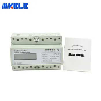 

LCD MK-LEM021JC Three Phase Backlit Wattmeter Power Consumption Watt Energy Meter Din Rail KWH Watt Hour Din-rail Power Meter