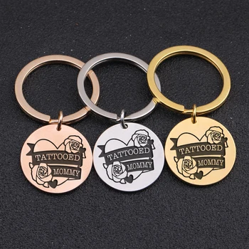 

Tattooed Mommy Keychain Gift For Cool Mom Fashion Beautiful Mom Birthday Mother's Day Gift Charm Jewelry Key Accessories