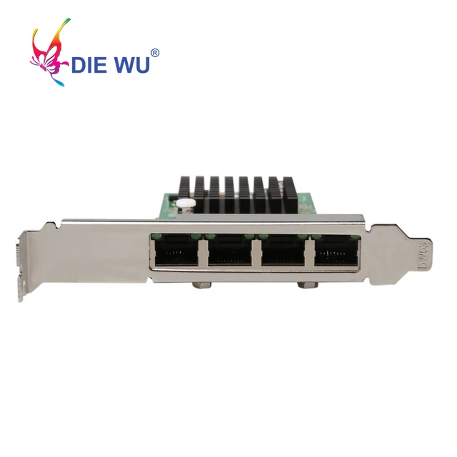 Четырехпортовая гигабитная сетевая карта PCI Express с чипом Сетевой адаптер Intel I350 10/100/1000 Мбит/с 2