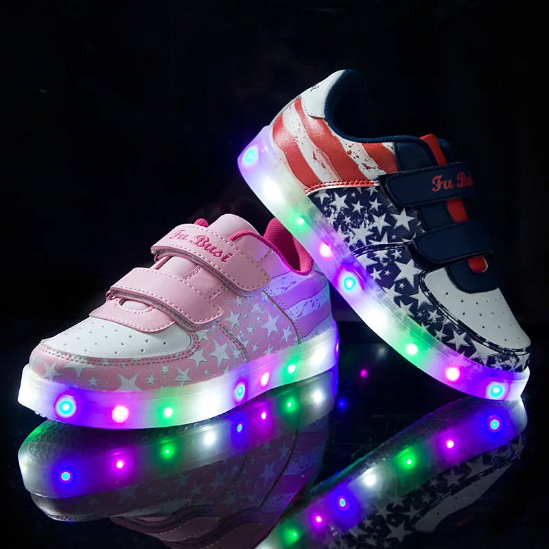 2016 Kid Luminous Sneaker Boys S Usa National Flag Flashing 2016 Kid Luminous Sneaker Boys S Usa National Flag Flashing Led Shoes Eu29 34 Tx36 In Sneakers From Mother Kids On Aliexpress Alibaba Group
