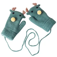 TELOTUNY/Детские Плюшевые и вельветовые Теплые плотные милые перчатки с рисунком для детей от 2 до 8 лет, детские перчатки с подвеской на запястье, на шею, Z1019