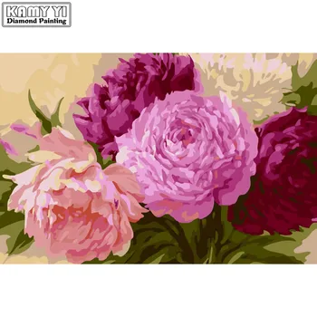 

Diamond embroidery 5D DIY Diamond painting Cross stitch Home decoration Pictures rhinestones Diamond mosaic"Peony 4"Wall decor