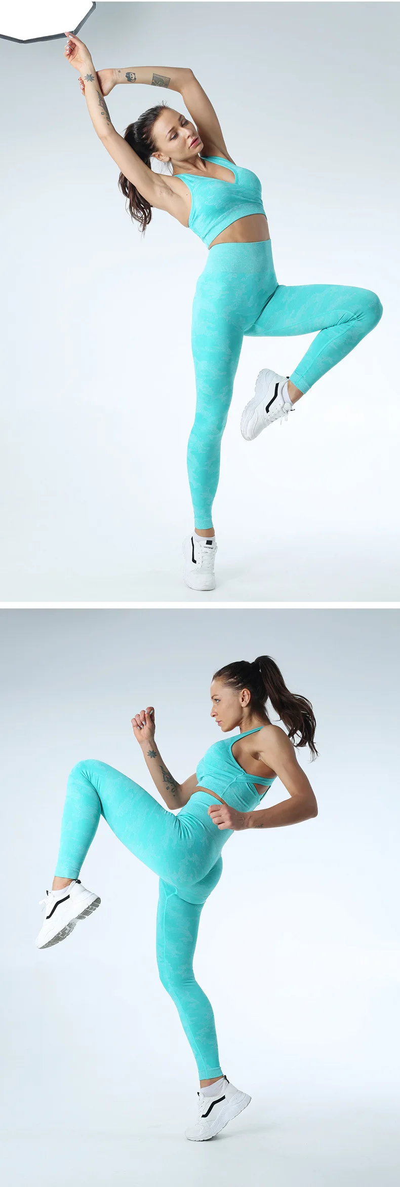 Цветные камуфляжные Бесшовные Спортивные Фитнес-Леггинсы для женщин эластичные с высокой талией для тренировок, гимнастических колготок, спортивные штаны для йоги