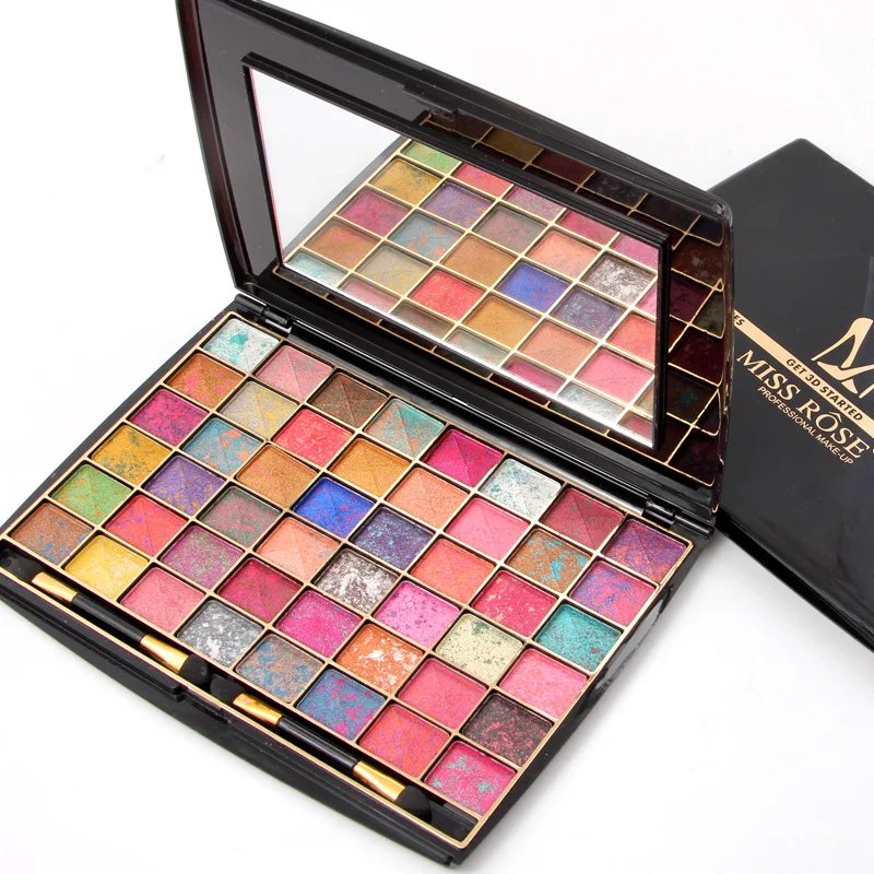 Miss Rose 48 Colors Mattallic Eyeshadow Palette matte Earth Color 3D eye shadow glitter eyeshadow palette maquillage