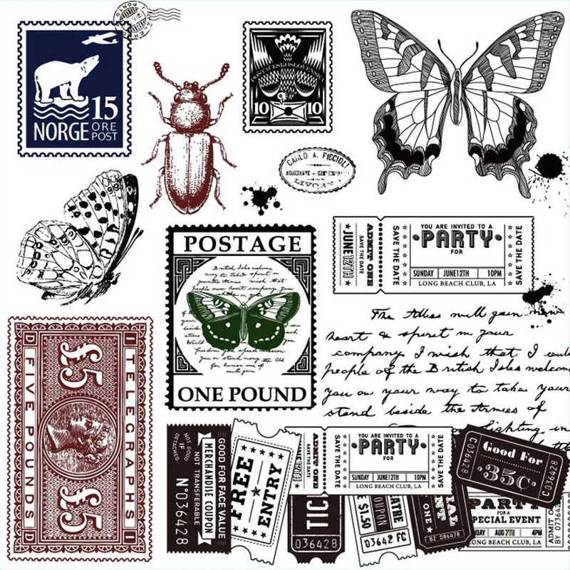 

vintage plant insect transparent silicone clear stamp for scrapbooking album DIY craft decoration rubber stamp stationery