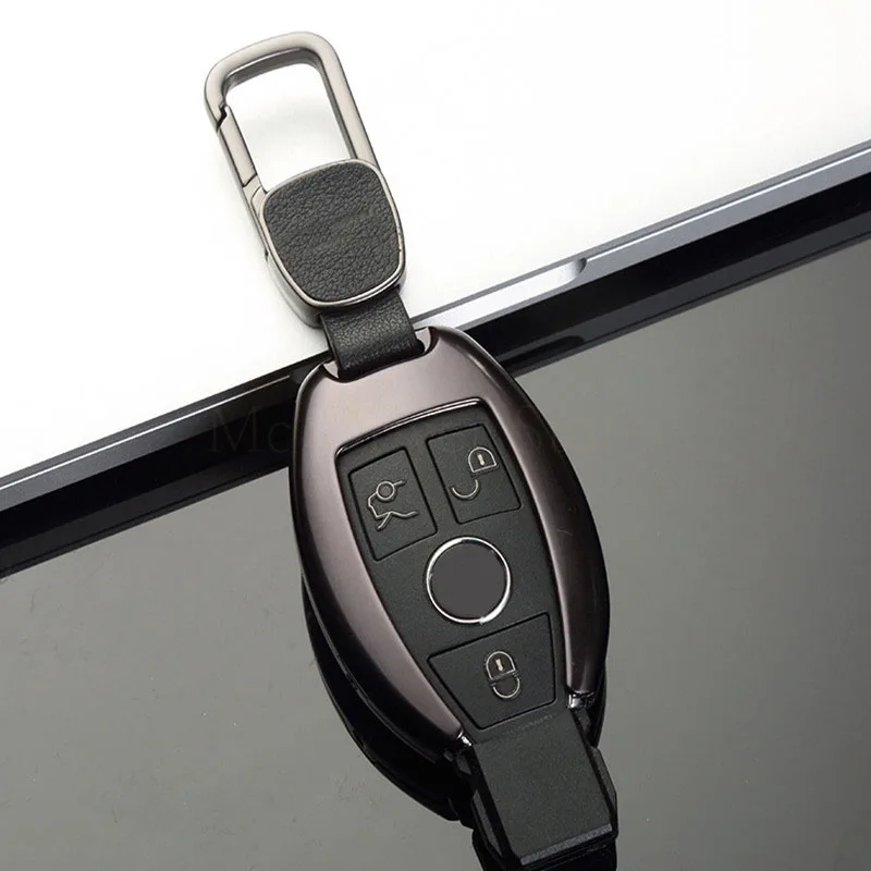 Чехол для ключа автомобиля, чехол для Mercedes Benz E300l W203 W204 W212 C180 GLK300 C200L CLS CLK CLA SLK C S E Class, дистанционный смарт-ключ, сумка - Название цвета: gray A