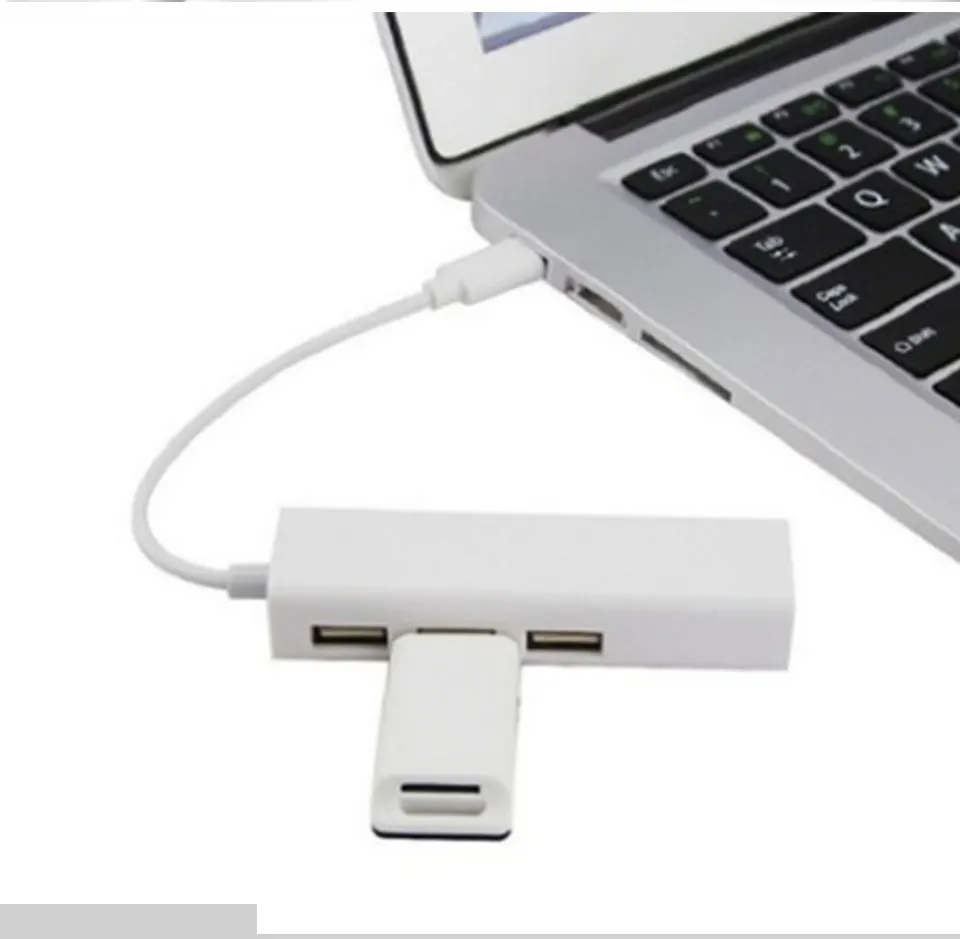 Type C To USB 2.0 HUB 3 Ports USB 101001000 Network Card Rj45 Lan Adapter Gigabit Ethernet High Speed Data For MacBook (12)