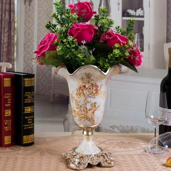 

The new high-end European medium small retro small living room decor Home Furnishing resin flower flower garden