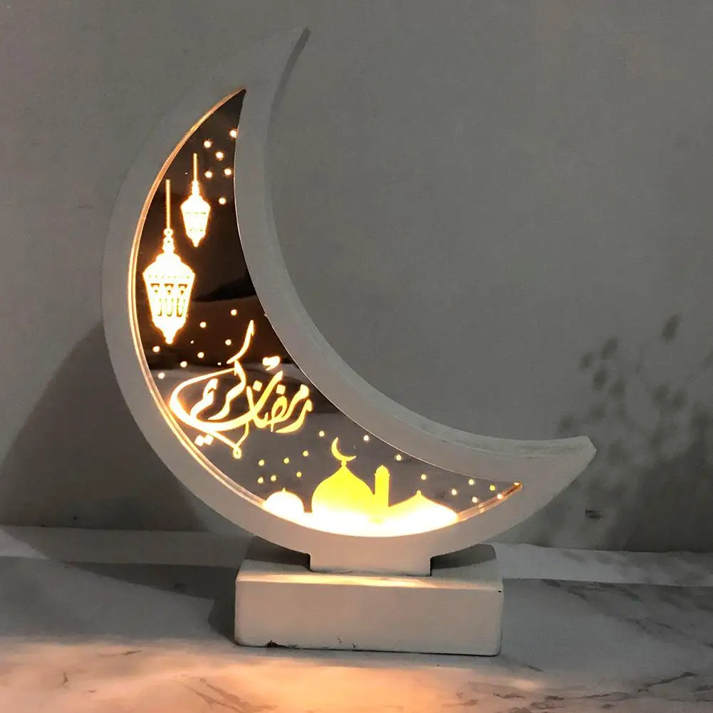 Ночной светильник Eid Moon Рамадан украшение Mubarak деревянный Настольный вечерние