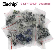 900 шт. 30 значений комплект 0,1 мкФ-1000 мкФ электролитические конденсаторы Ассорти набор комплект Конденсатор, алюминиевая крышка, 10В 16 V, алюминиевая крышка, 25В с алюминиевой крышкой, 50В микс конденсатор с алюминиевой крышкой