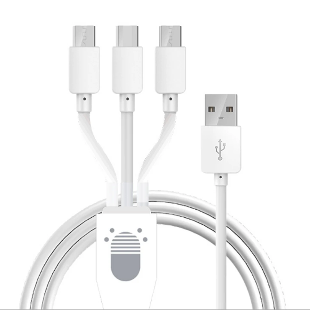 

100 PCS a lot 3 in 1 Cable 3A Fast Charging Micro USB Type C Cable For iPh for Samsung for Xiaomi for Android