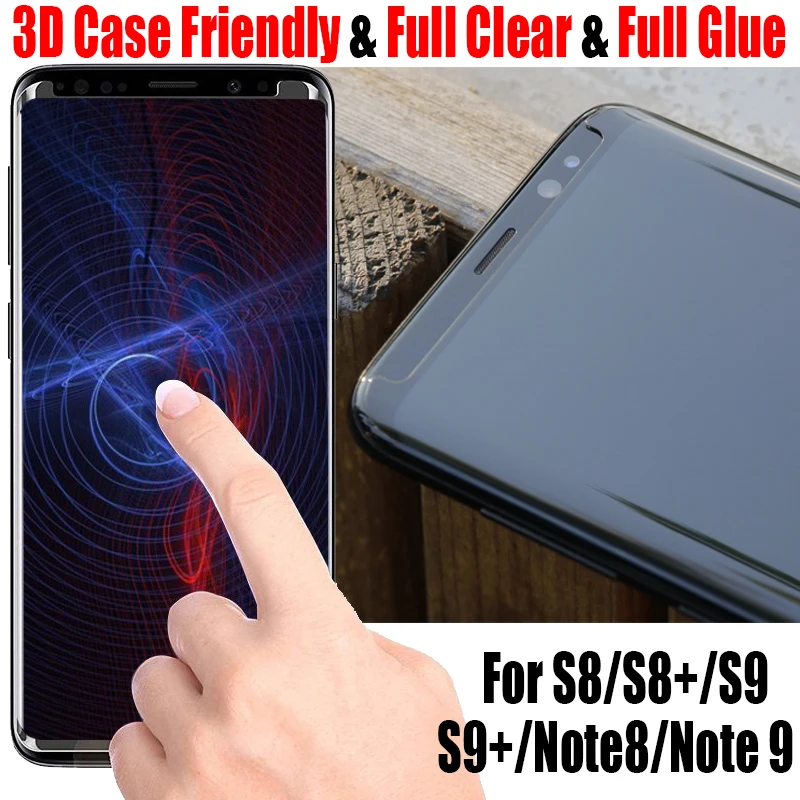 

Sinzean 100pcs 3D Curved full clear Case friendly For Samsung Galaxy S9/S9 Plus/S8 Plus/note 8 3D Tempered Glass Protector