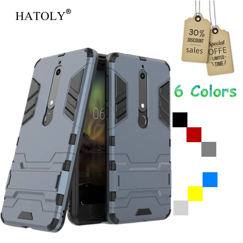 

HATOLY For Cover Nokia 6 2018 Case Rubber Robot Armor Shell Slim Hard Back Phone Case for Nokia 6.1 2018 Cover for Nokia 6 2018