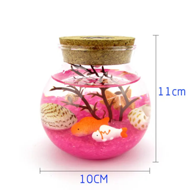 Pink Sand Gl Crafts Decorative Undersea World Micro Pink Sand Gl Crafts Decorative Undersea World Micro Landscape Ecological Bottle Colorful Lights Birthday Gift Gifts