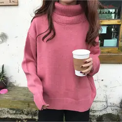 2018 Новый Harajuku элегантные модные Kawaii женские свитера водолазка Повседневное теплые зимние Для женщин свитер с длинным рукавом Для женщин