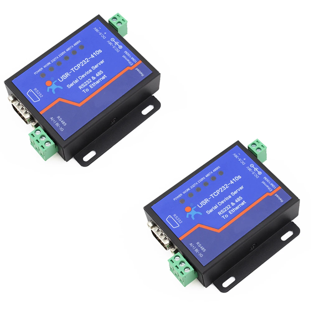 

2PCS USRIOT USR-TCP232-410S Terminal Power Supply RS232 RS485 to TCP/IP Converter Serial Ethernet Serial Device Server Q18039-2