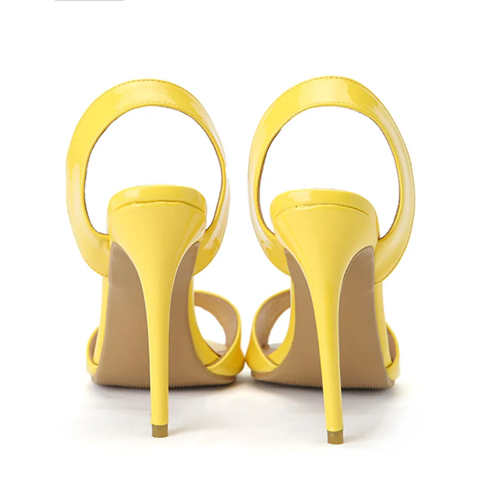 Mcacchi/Классические Модные женские босоножки; пикантная Желтая Женская обувь на тонком высоком каблуке; удобные мягкие босоножки; босоножки на высоком каблуке