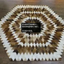 1 шт. натуральный ручная работа телячья кожа Черный и белый цвета ковер