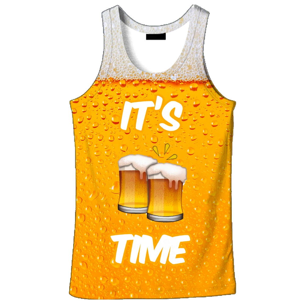 

New Sumer Tops Women/men Cool Print Drink 3d Vest Tank Top Man Gyms Clothes Hiphop High Street Sleeveless Shirts