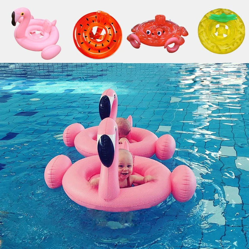 

Summer Baby Swimming Rings Inflatable Infant Flamingo Watermelon Swimming Floating Rings Children Waist Inflate Tools For Child