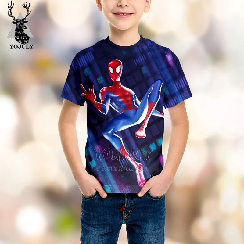 

YOJULY 3D Print Kids Cartoon Spider-Man: Into the Spider-Verse Superhero Children Casual Tshirt T-shirt Boy Girl Clothing C16
