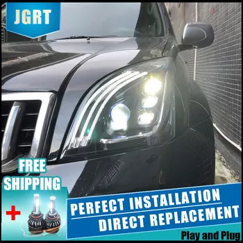 

2PCS LED Headlights For Toyota Prado 03-09 Car Led Lights Double Xenon Lens Car Accessories Daytime Running Lights Fog Light