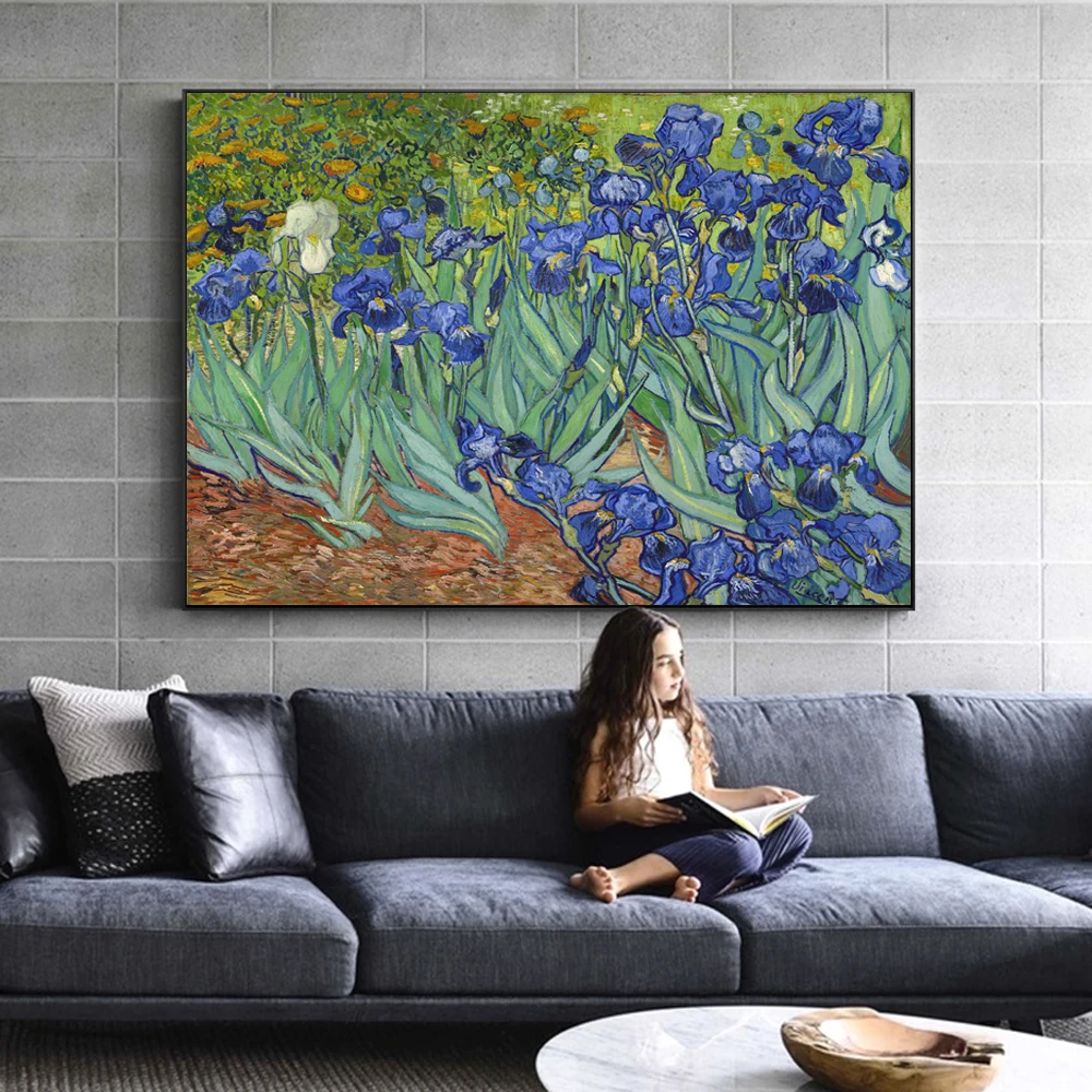

Van Gogh Irises Flowers Paintings Reproductions On The Wall Impressionist Irises Canvas Art Decorative Pictures For Living Room