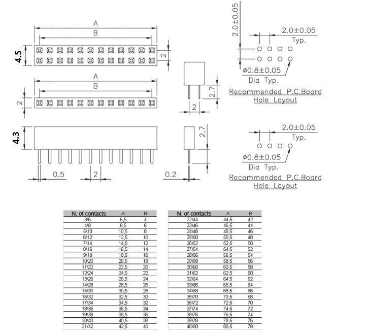 1000 шт. 2,0 мм PCB наружный коллектор Берг полосы Однорядный прямой 1x2 2 Pin 3 4 5 6 7 8 9 10 12 14 15 16 20 25 40 Pin-код