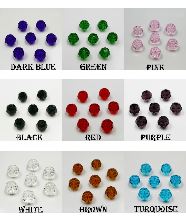 

Wholesale 20pcs 8mm Red Pink stone White Black 9 colors to choose Rondelle Round Beads Glass Crystal Beads (BBA011)