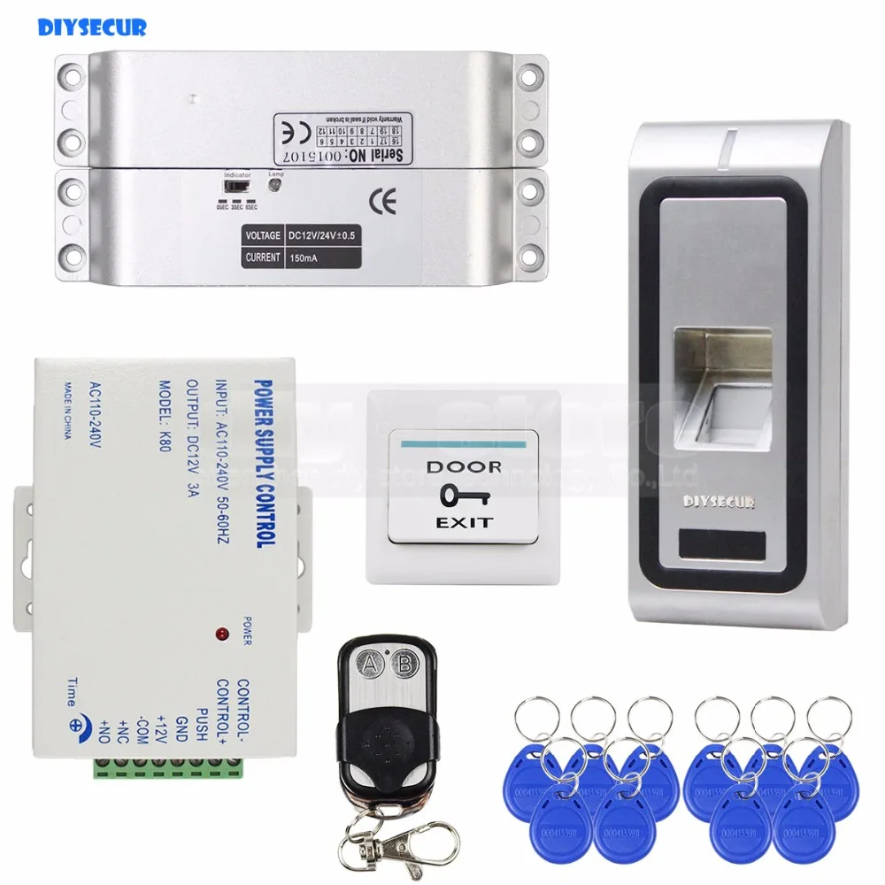 

DIYSECUR Electric Mortise Lock Fingerprint 125KHz RFID ID Card Reader Door Access Control System Kit Metal