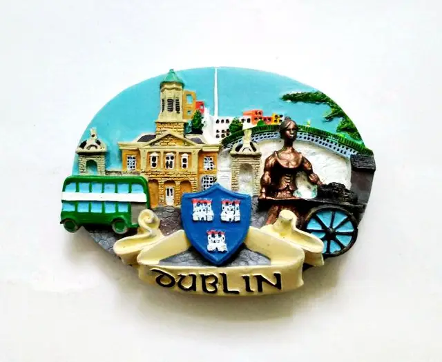 Handmade Painted Ireland 3D Resin Fridge World Tourist
