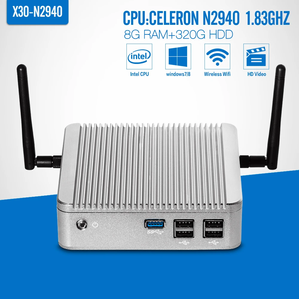 celeron N2930 N2940 J1900 8GB RAM 320GB HDD+wifi Industrial Computer Thin Client PC Hdmi Mini Computer Can Run Linux/Window 7