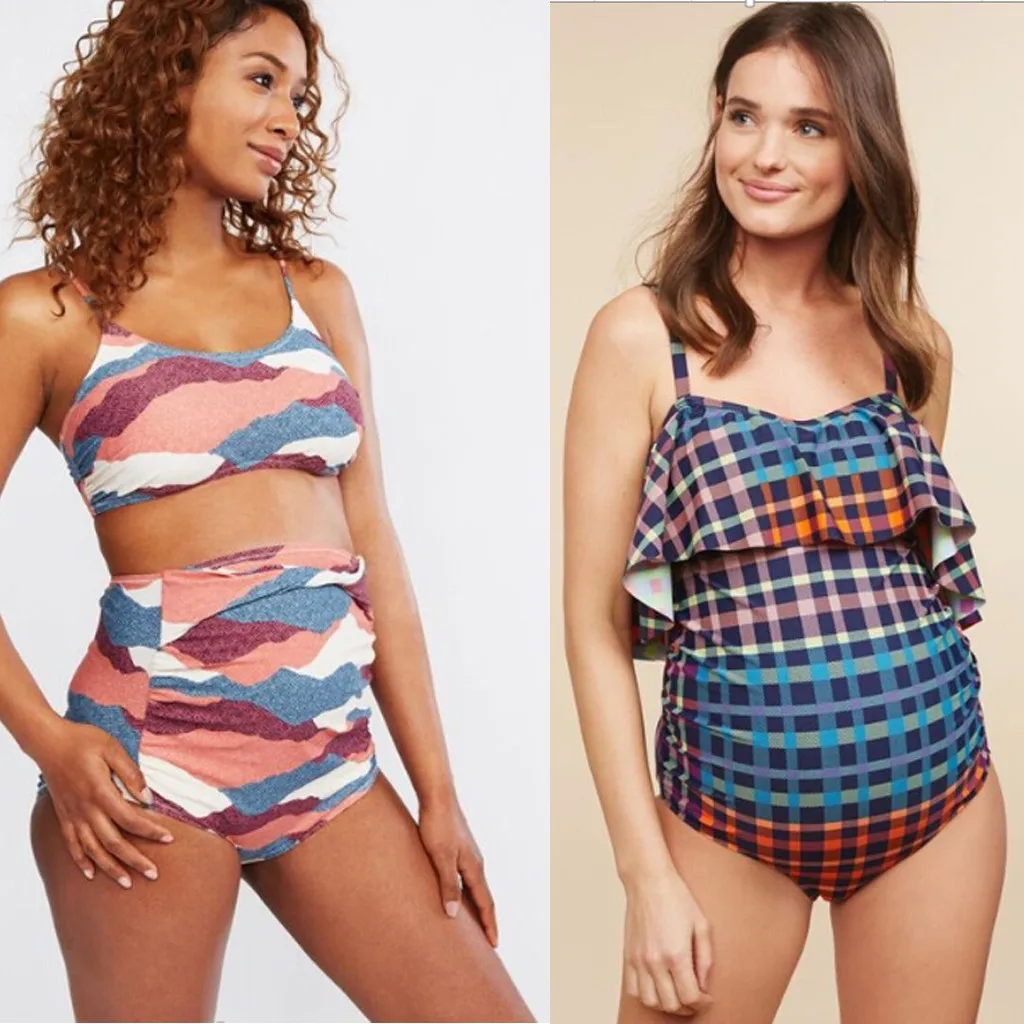 

Maternity Tankinis Women Lattice Print Bikinis Swimsuit Beachwear Fashion Pregnancy One Piece Bikinis MM621