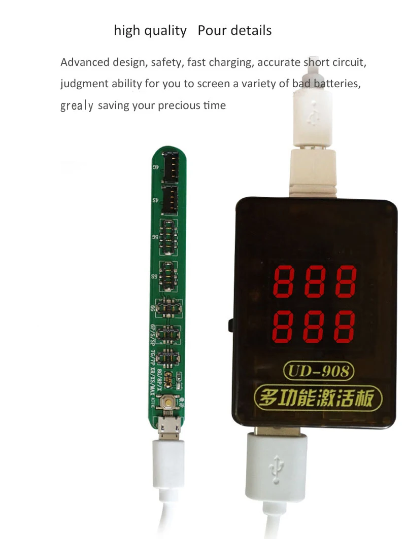UD-908, универсальное интеллектуальное зарядное устройство для зарядки, активация, плата обнаружения для iPhone, samsung