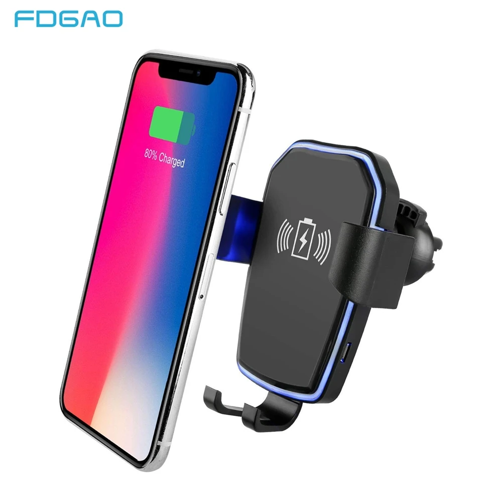 

FDGAO Car Qi Wireless Charger for iPhone X 8 XS XR Gravity Holder Fast Wireless Charging Air Vent Mount For Samsung Galaxy S9 S8