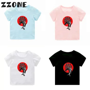 

Children Super Hero Black Panther Print T shirt Boys Girls Summer Tops Kids Cool Casual Clothes Baby Funny T-shirts,2250E