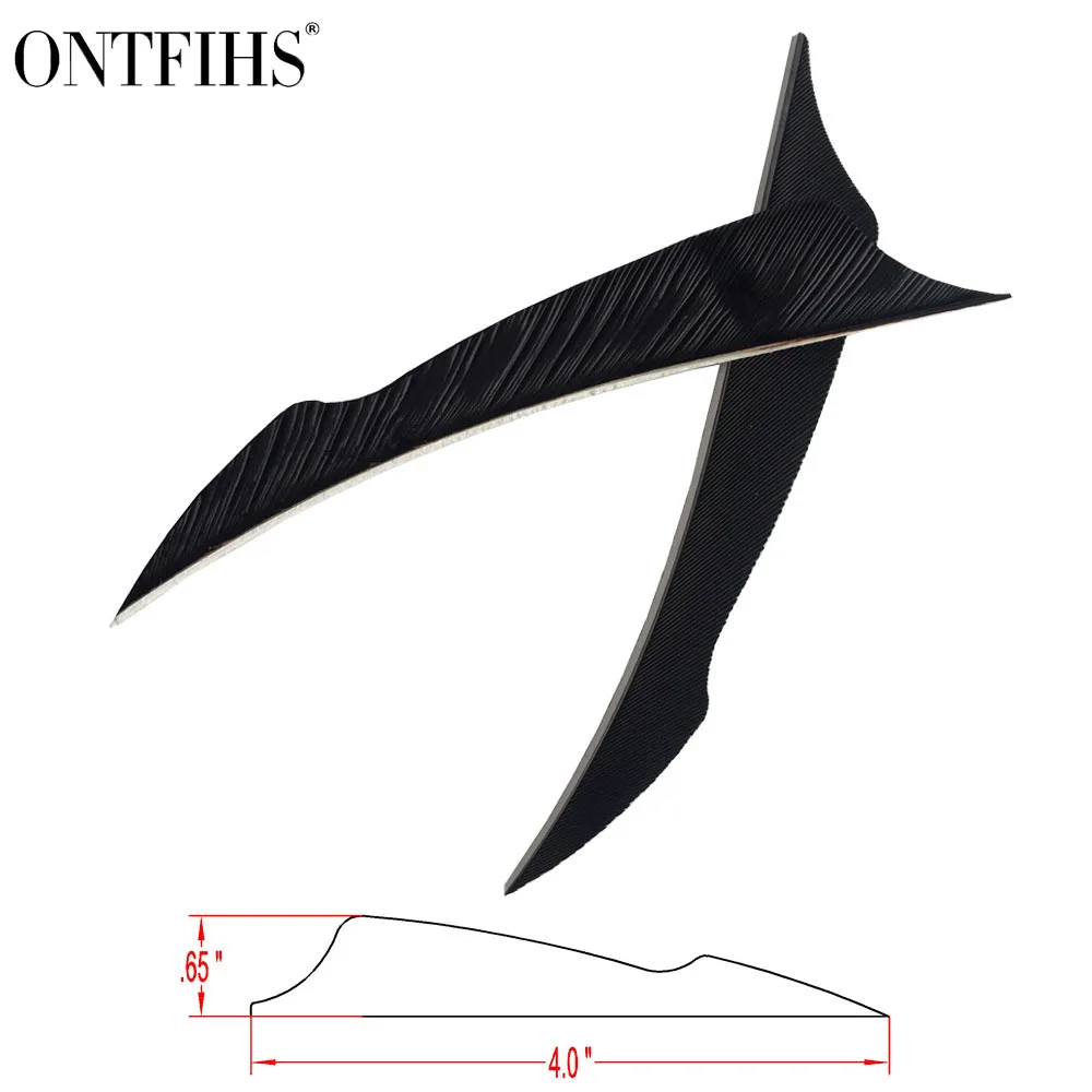 ONTFIHS правое крыло-50 шт. 4 "черный Sting Arrrow перо Fletching для стрельбы из лука Аксессуары для стрельбы из лука Fletches настоящие перья