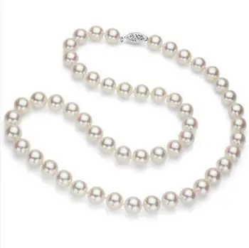 

22" AAAAA Top Grading Japanese Akoya Cultured Pearl 7mm,14K white Gold Necklace