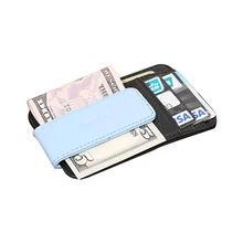 Тонкий кошелек из натуральной кожи с держателем для карт и клипсой, передний карман, кошелек, Минималистичная безопасная сумка, тонкие держатели для кредитных карт