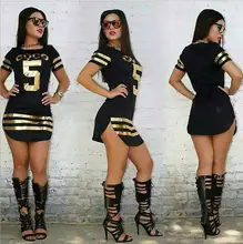 Vestidos de verão femininos, mini vestido preto sensual com estampa de letras dividida wj257 2020