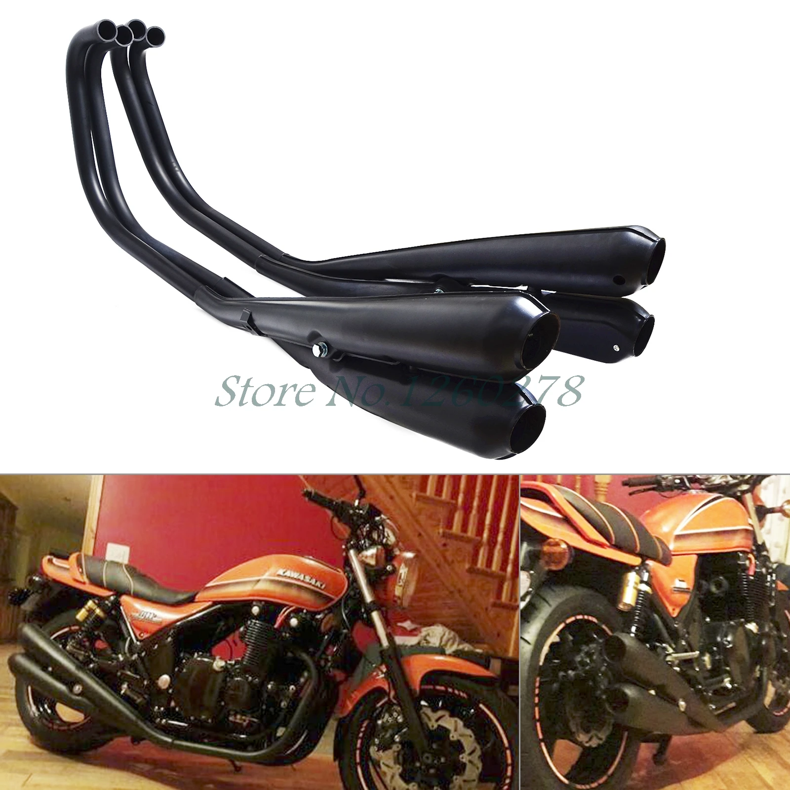 Full Exhaust Muffler System For Kawasaki Zephyr 1100 1992 1996 Motocross Enduro Supermoto Dirt