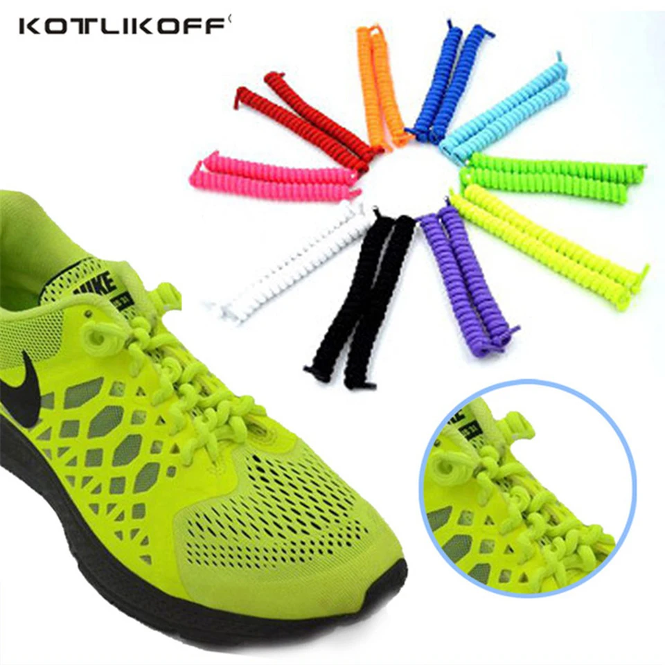

EID Elastic Stretching Locking no tie lazy shoeLaces sneaker Elastic Rubber Shoe lace children safe elastic lace Men Women