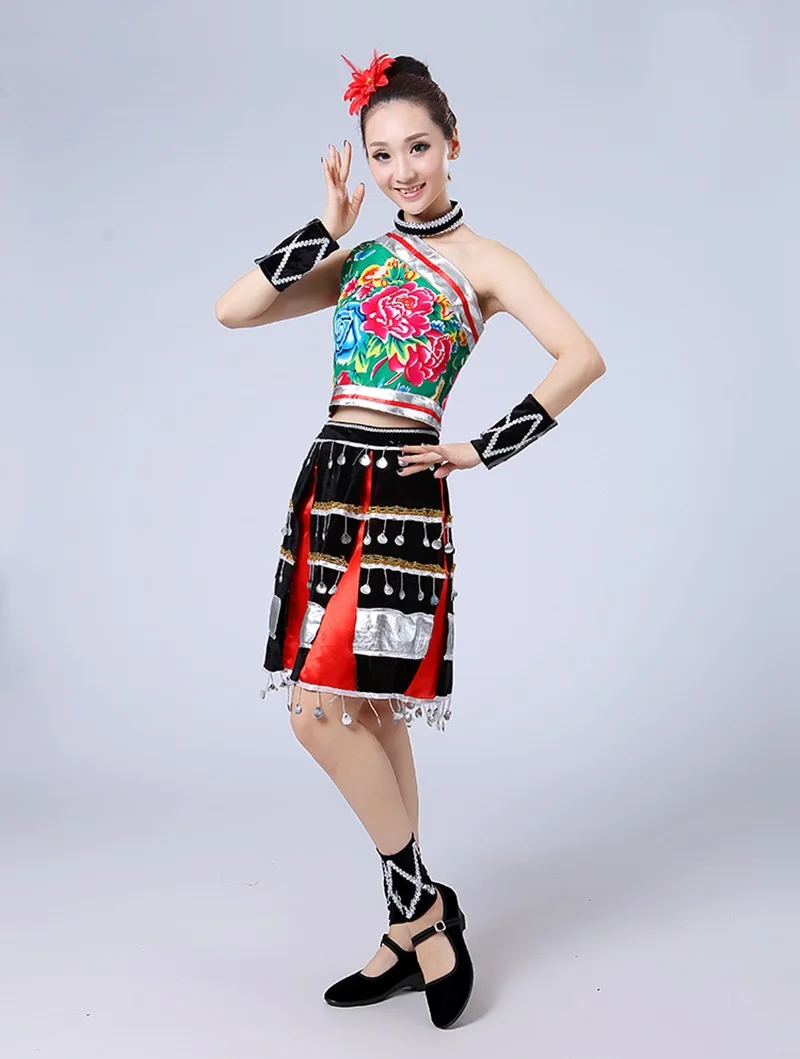 Hmong китайский дизайн одежды женский китайский народный танец Классическая hmong танцевальная одежда на заказ hmong платье сценическая танцевальная одежда FF1999