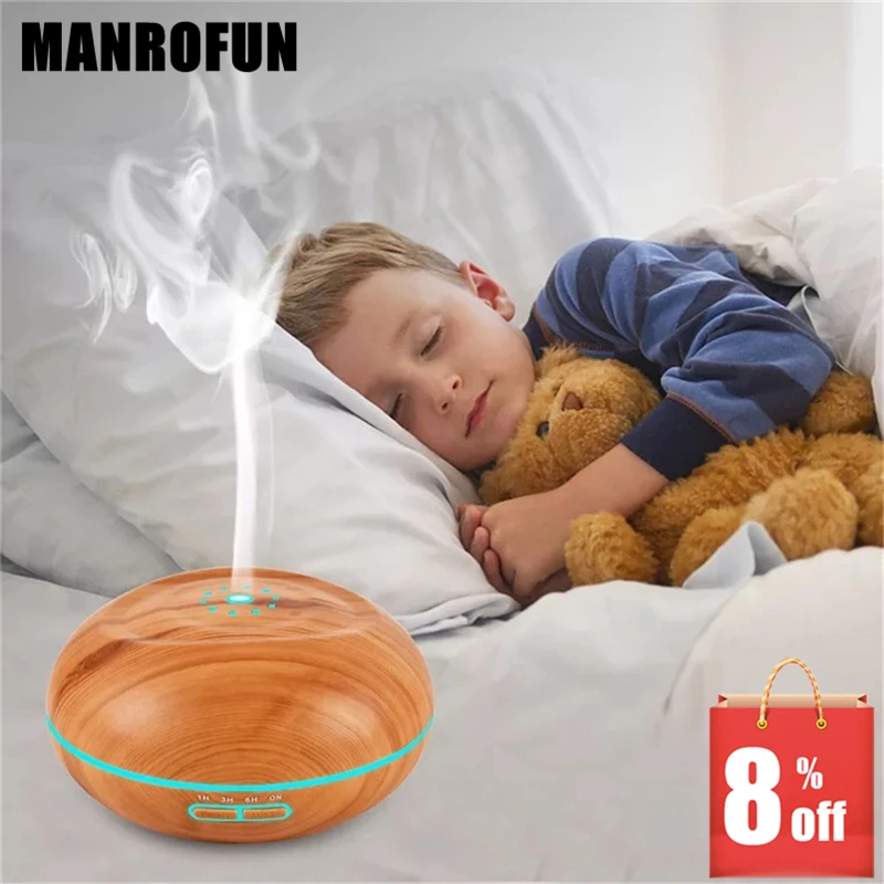 

MRF-042 500ml Free shipping Round wood grain aromatherapy machine humidifier essential oil diffuser atomizer household