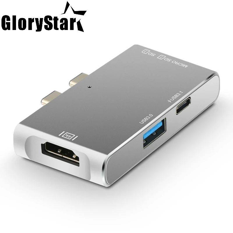 Концентратор USB C HDMI 4k для MacBook Pro thunderbolt 3 Type концентратор с кардридером TF SD 0 порт
