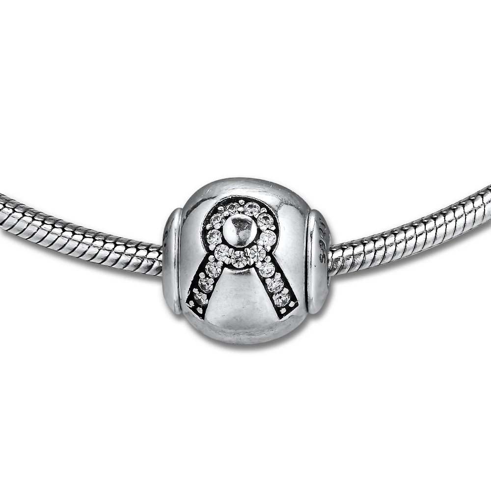 

Fits Pandora Essence Bracelet DIY Beads Taurus Essence Charms with Clear Cubic Zirconia Real 925 Sterling Silver Jewelry FE043