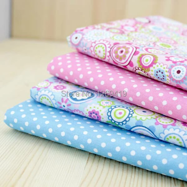 

40*50cm 4Design Circle Flowers Printed Cotton Fabric Tissue By Meter To Sewing DIY Patchwork Tilda Quilt Bedding Textile Tecido