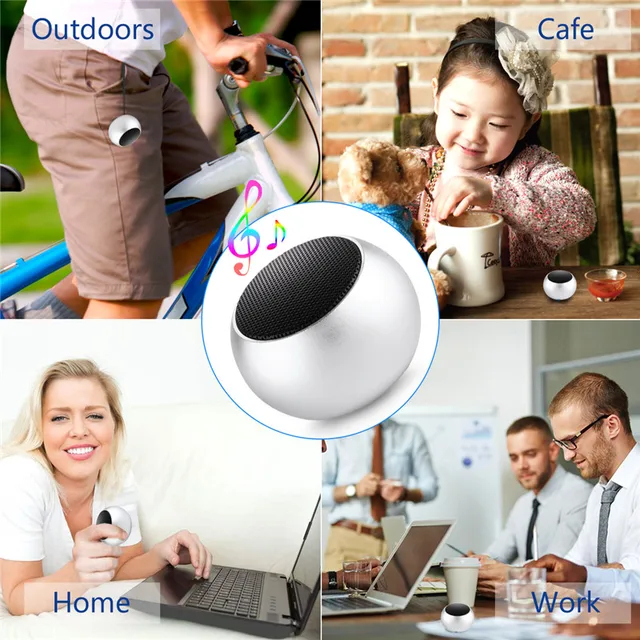 LERBYEE Bluetooth Min Speaker BM3D Subwoofer Hand-free Call Portable Speaker Bass Stereo Music Player Black for iPhone xiaomi
